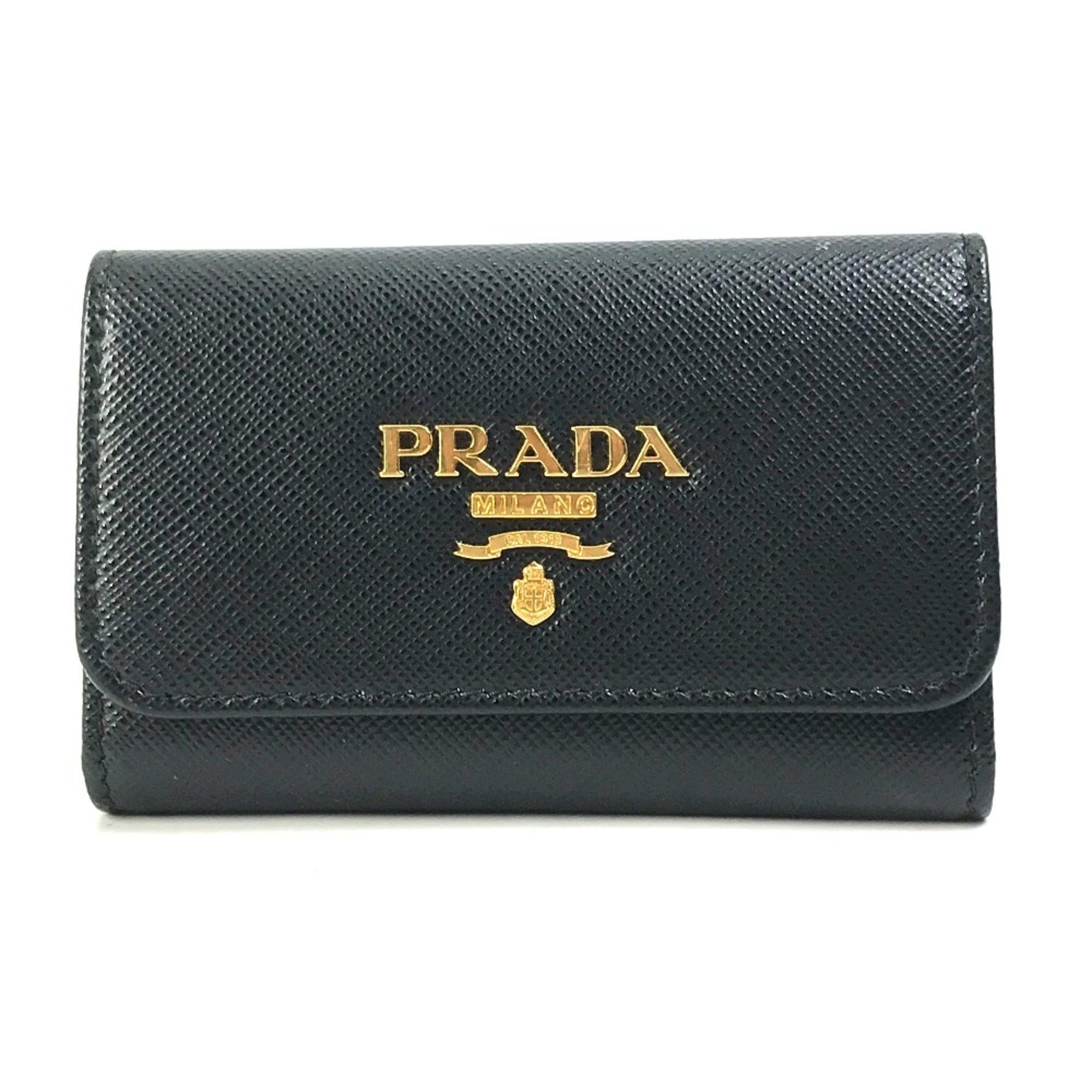 Prada PRADA 1PG004 Logo Multicolore 4-Ring Key Case Black x pink Size ONE SIZE - 1 Thumbnail