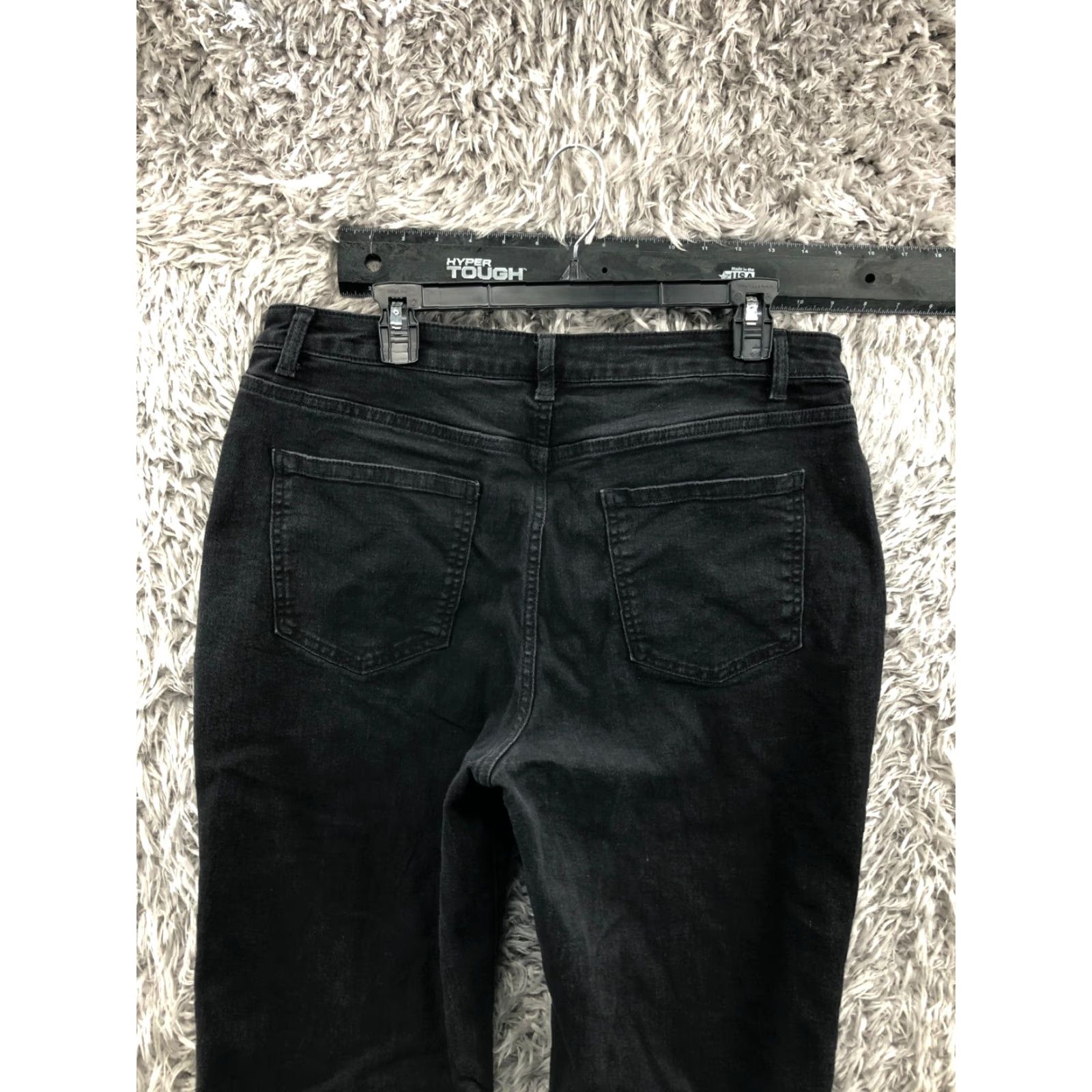 Vintage No Boundaries Jeans High Rise Ankle Size 17 Juniors Womens Dark Wash Black Denim Regular 5-Pocket Womens Jeans Size 38" / US 16 / IT 52 - 6 Thumbnail