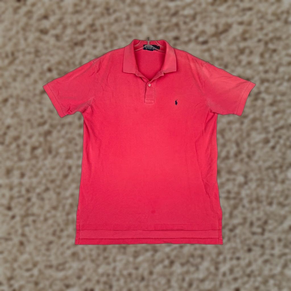 Ralph Lauren VINTAGE Ralph Lauren Polo Shirt Men L Pink 100% Cotton Jersey Slim Regular Crew/Collar Polo Size US L / EU 52-54 / 3 - 1 Thumbnail