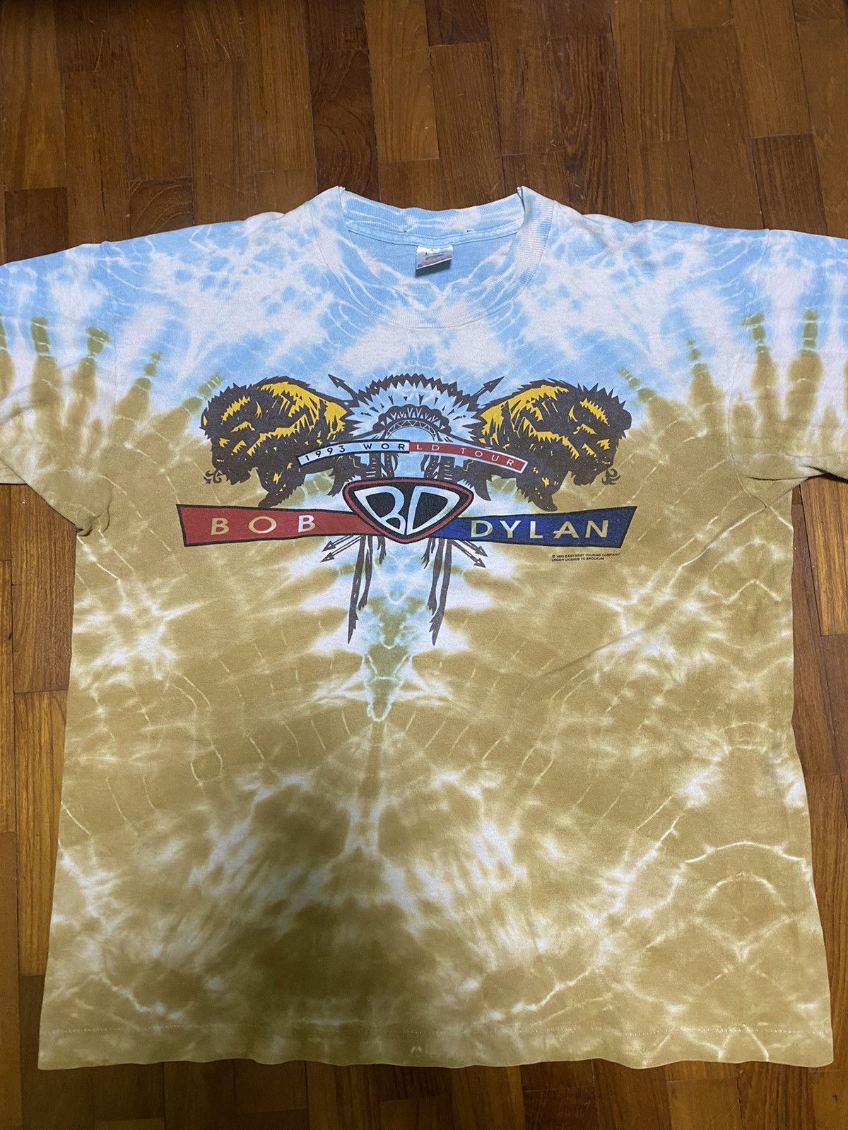 Band Tees × Vintage Vintage 90’s Bob Dylan World Tour Tie Dye FOTL Tee Size US L / EU 52-54 / 3 - 4 Thumbnail