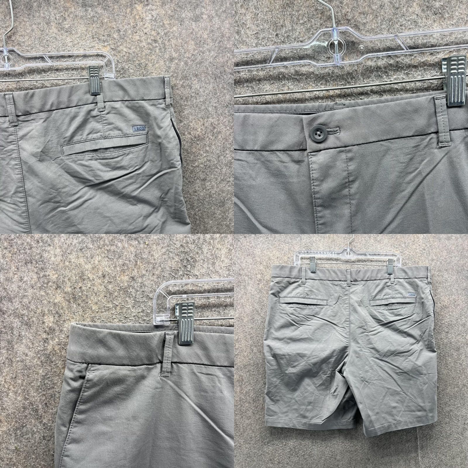 Izod IZOD Shorts Mens 40 Gray Lightweight Chino Flat Front Casual 10 Inseam Size US 40 / EU 56 - 8 Thumbnail