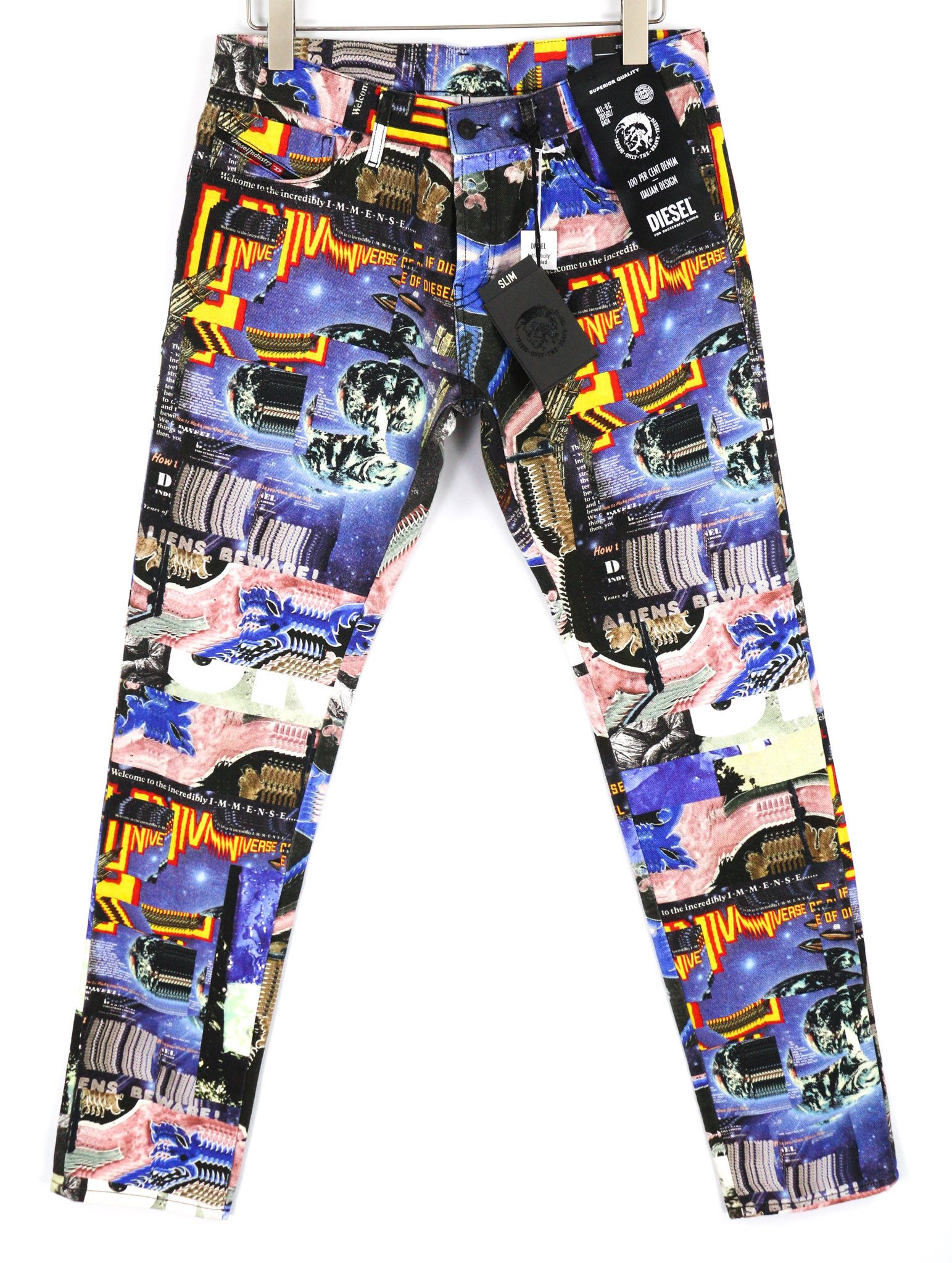 Diesel D-KRAS 009VB W32/L32 Slim Patterned Denim 40446 Size US 32 / EU 48 - 2 Thumbnail