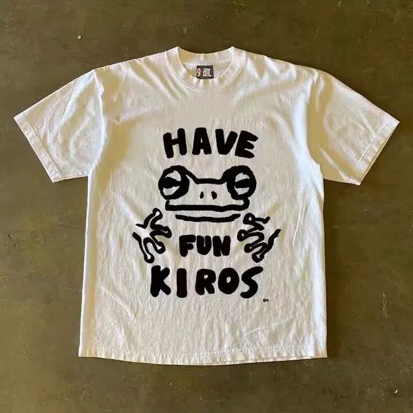 Japanese Brand VIBE White retro fun frog print t-shirt Size US M / EU 48-50 / 2 - 1 Thumbnail