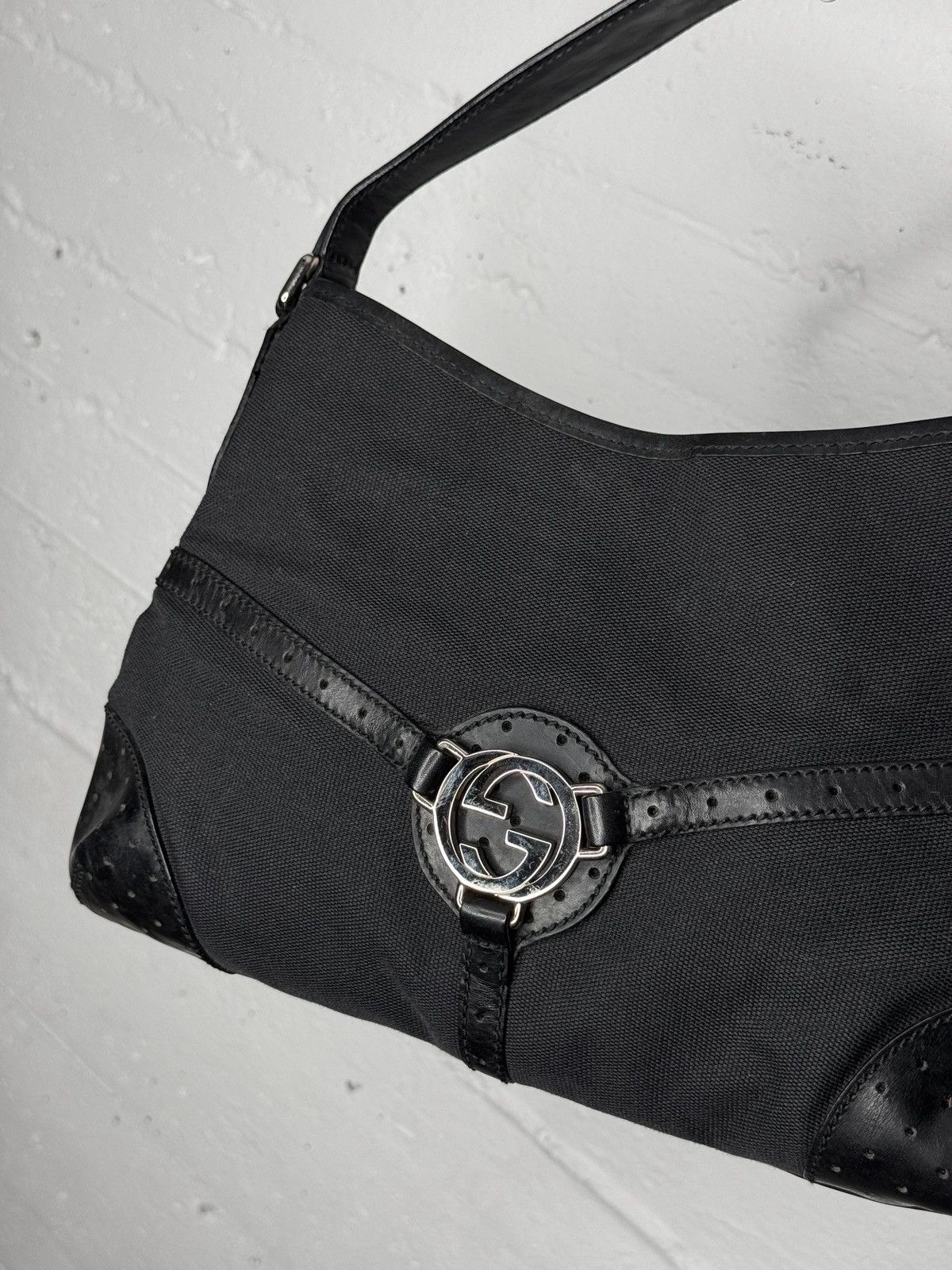 Gucci Gucci Interlocking GG Black Canvas Hobo Bag Size ONE SIZE - 4 Thumbnail