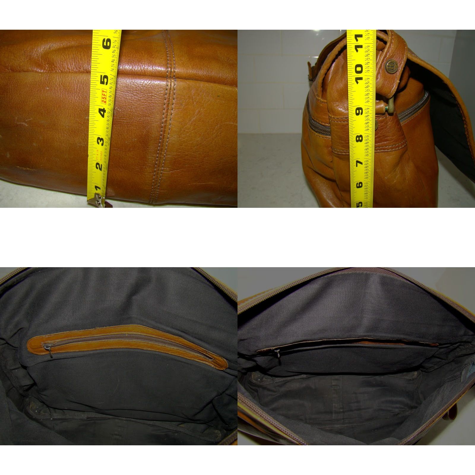 Vintage VINTAGE HiDESIGN Brown Leather Messenger Crossbody Bag Adjustable Shoulder Strap Unisex Adult 15"x12"x5" Brown Size ONE SIZE - 9 Thumbnail