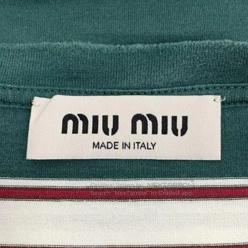 Miu Miu Miu Miu Striped Long Sleeve Cotton Tee . Size S / US 4 / IT 40 - 5 Thumbnail