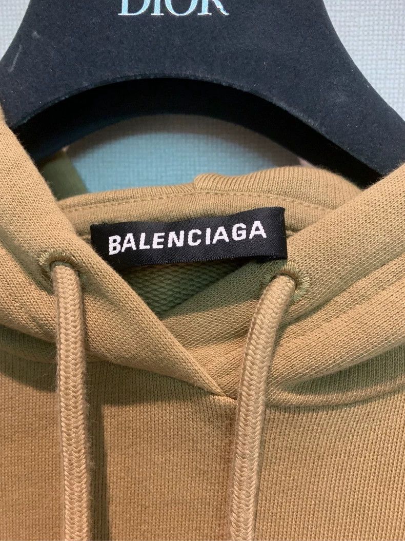 Balenciaga Balenciaga Khaki Wheat Pattern Hooded Sweatshirt Size US M / EU 48-50 / 2 - 5 Thumbnail