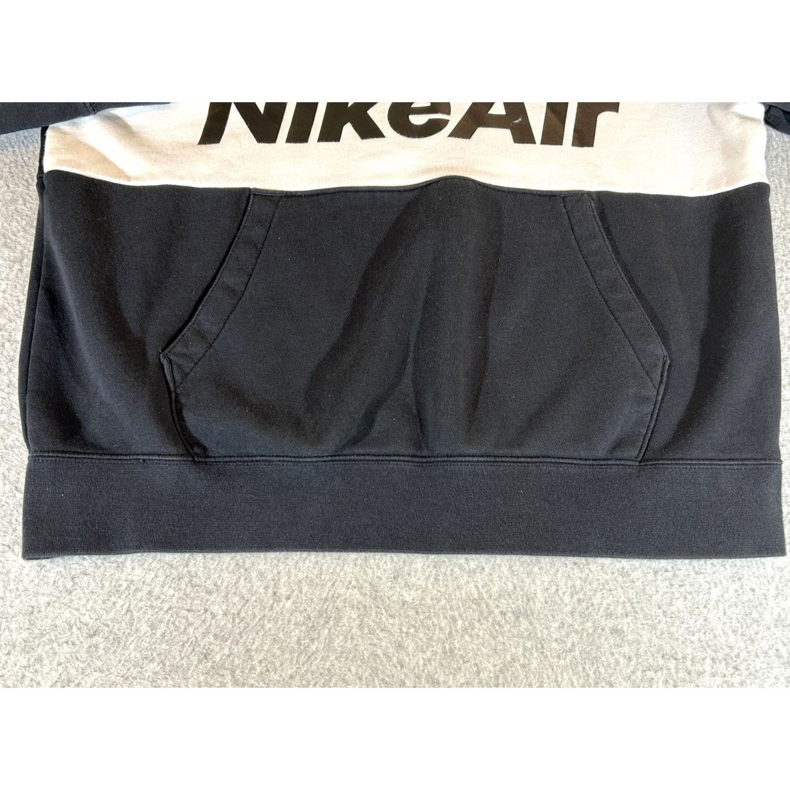 Nike Nike Hoodie Mens M Black White Colorblock Air Pullover Fleece Sweatshirt Graphic Print Embroidered Logo Kangaroo Pocket Size US M / EU 48-50 / 2 - 2 Thumbnail