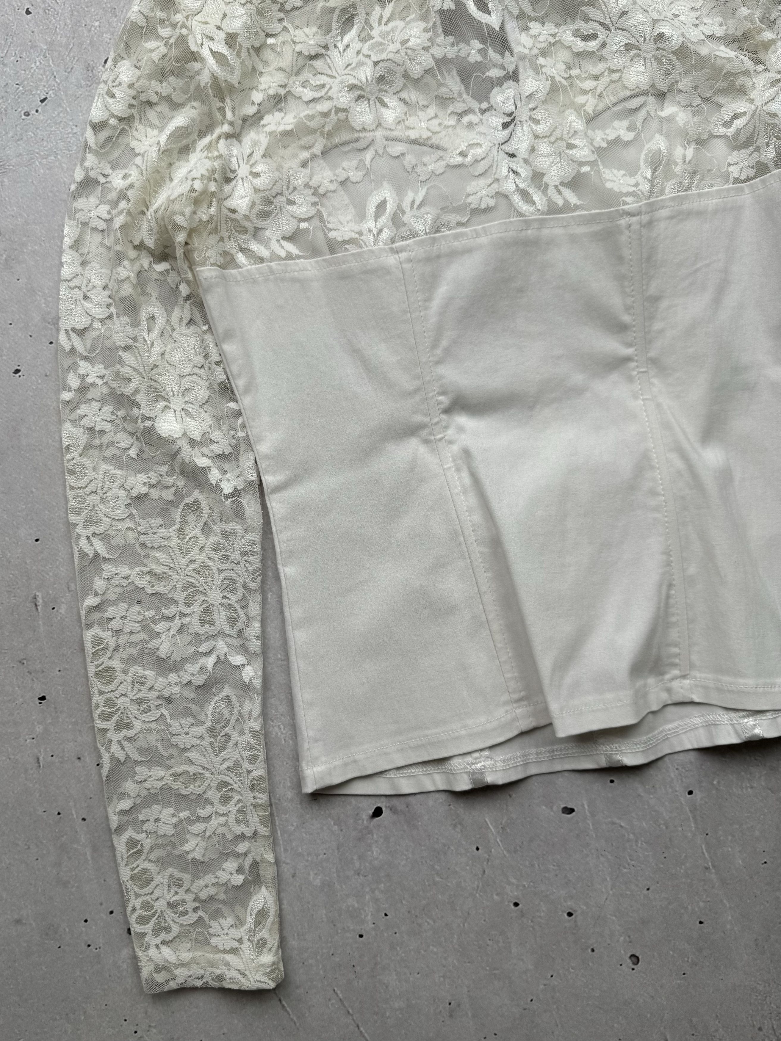 Japanese Brand Vintage Lace Mesh Amazing Blouse Size XS / US 0-2 / IT 36-38 - 7 Thumbnail