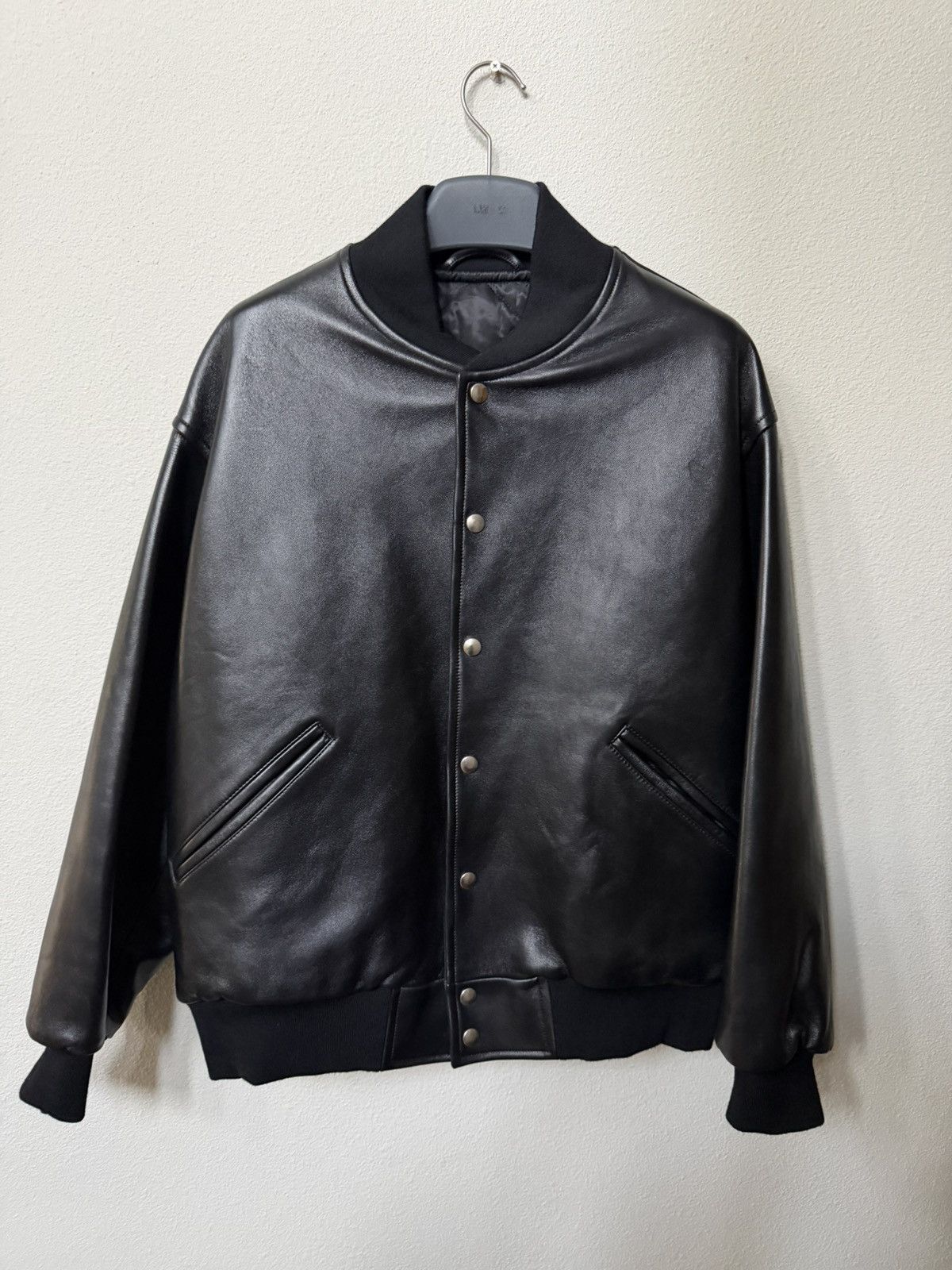 A.PRESSE Black leather award varsity jacket size 3 Size US L / EU 52-54 / 3 - 7 Thumbnail