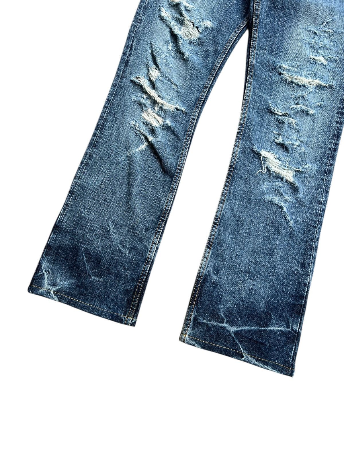 RIPVANWINKLE 1990s Rip Van Winkle Light Boot Cut Ripped Jeans Size US 31 - 3 Thumbnail