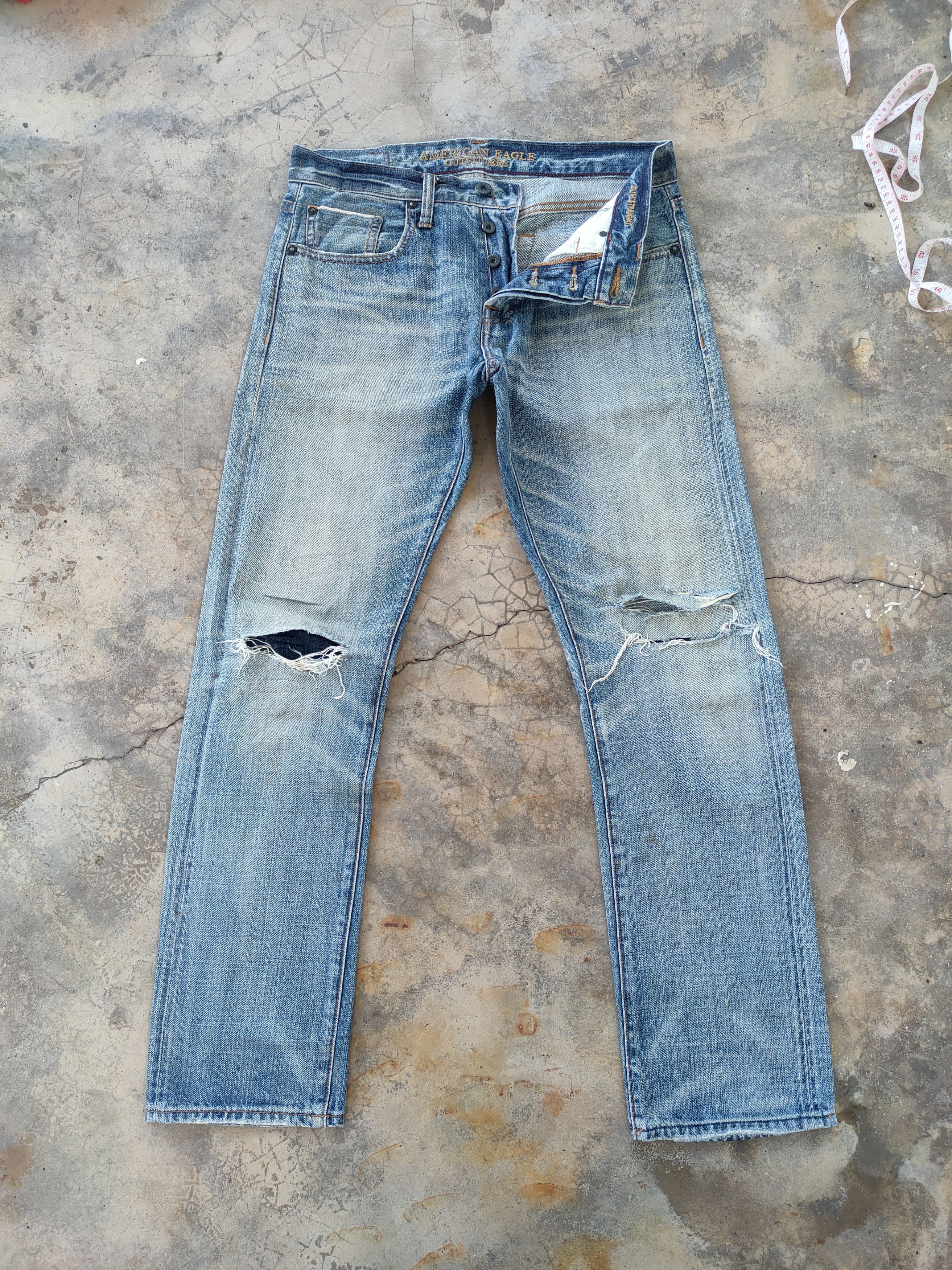 Japanese Brand × Jean VINTAGE JAPANESE SALVEGE FADED DISTRESSED JEANS DENIM PANTS Size US 34 / EU 50 - 1 Thumbnail