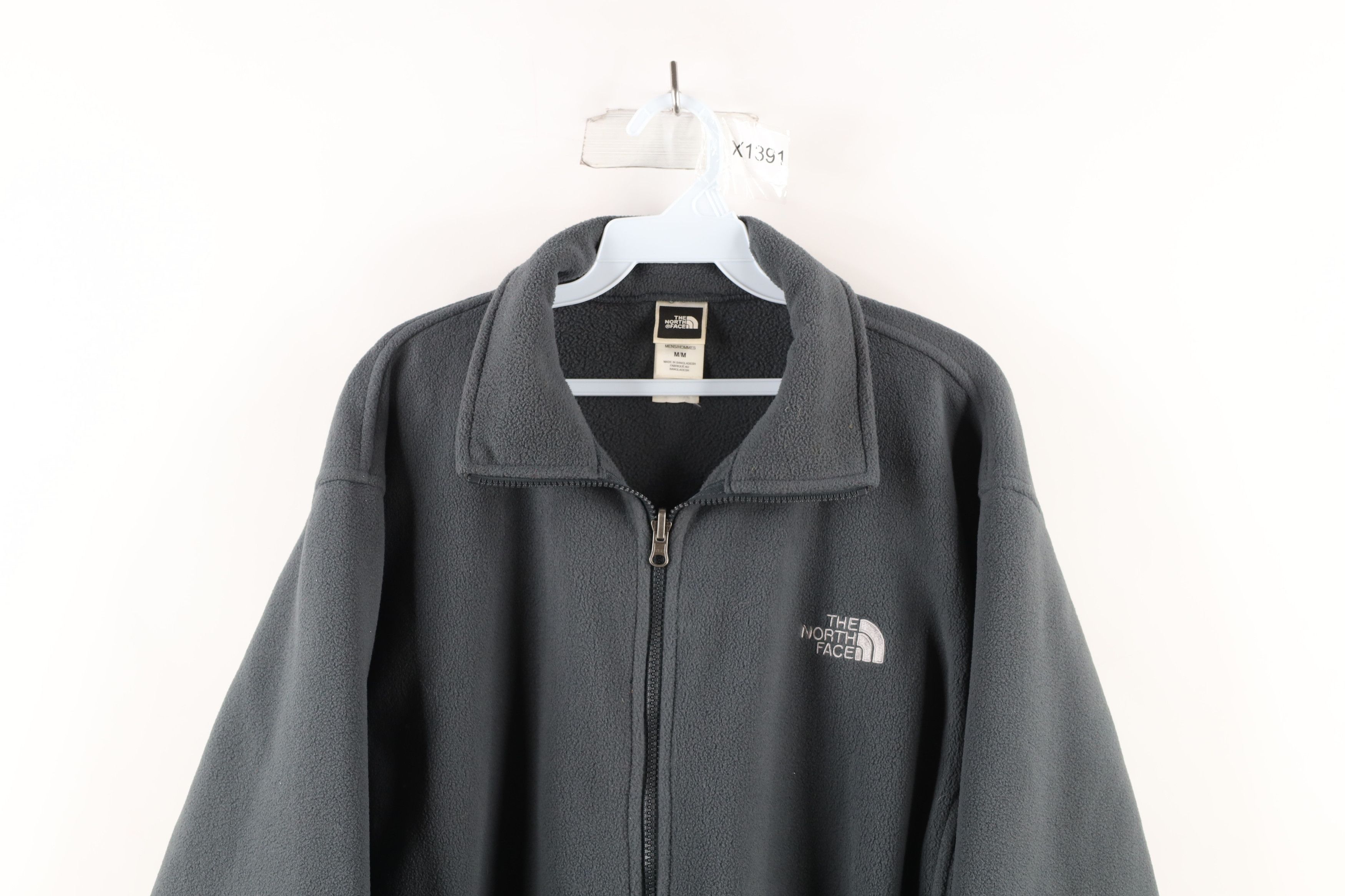 The North Face Vintage The North Face Spell Out Full Zip Fleece Jacket Gray Size US M / EU 48-50 / 2 - 2 Thumbnail