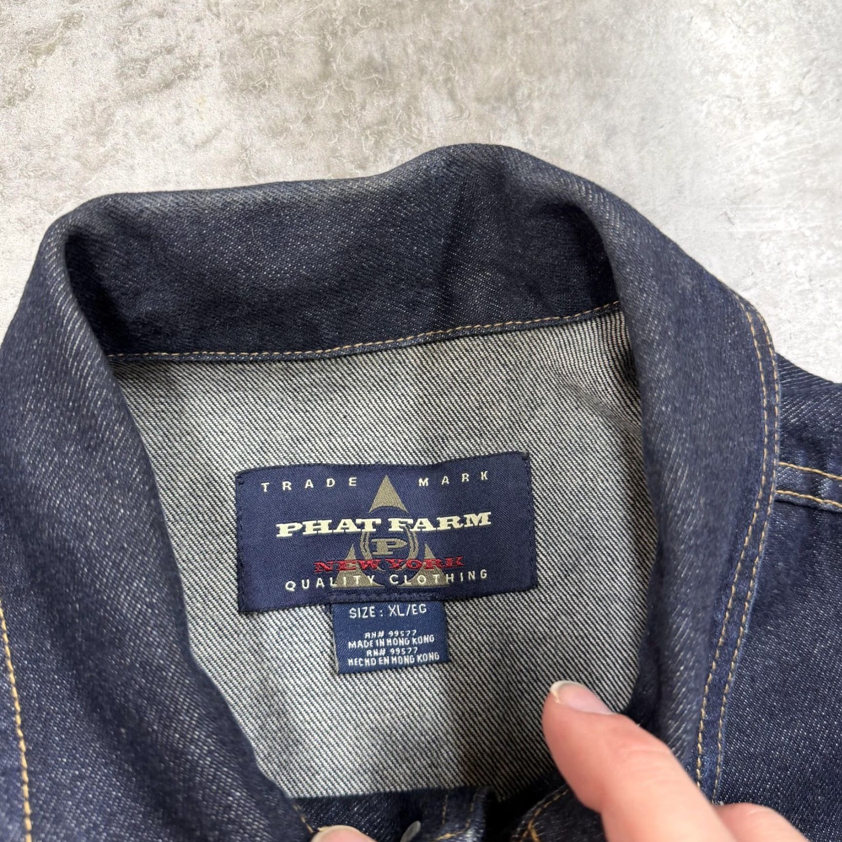 Phat Farm VINTAGE Phat Farm Jacket Mens XL Blue Denim Button Front Hip Hop Logo Varsity Streetwear Size US XL / EU 56 / 4 - 3 Thumbnail