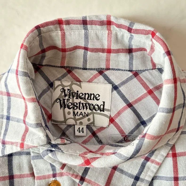 Vivienne Westwood Vivienne Westwood White and Red Blue Plaid Shirt with Stri Size M / US 6-8 / IT 42-44 - 4 Thumbnail