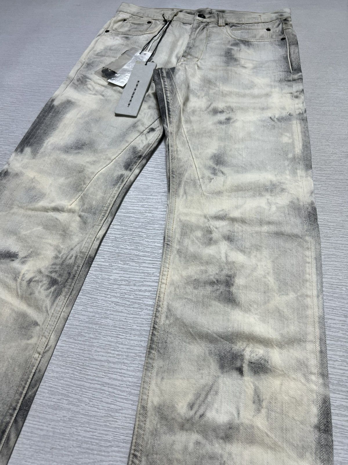 Rick Owens Drkshdw SS15 Batik Bleach Berlin Cut Denim Jeans