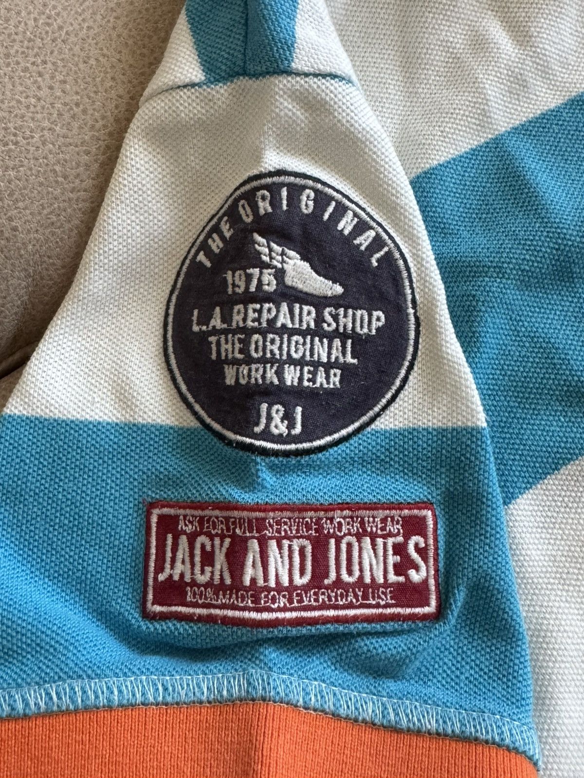 Jack & Jones Jack & Jones Boys Polo Shirt S – Striped with Logo & Patches Size US S / EU 44-46 / 1 - 6 Thumbnail