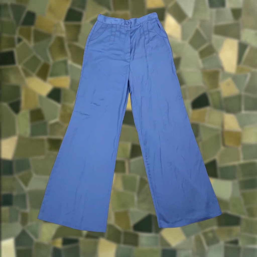 Vintage VINTAGE Navy Blue High Rise Wide-Leg Dress Pants 70s 26" Waist 13" Rise 29" Inseam Women’s Regular S Bohemian Casual Workwear Pockets De Lai Size 28" / US 6 / IT 42 - 1 Thumbnail