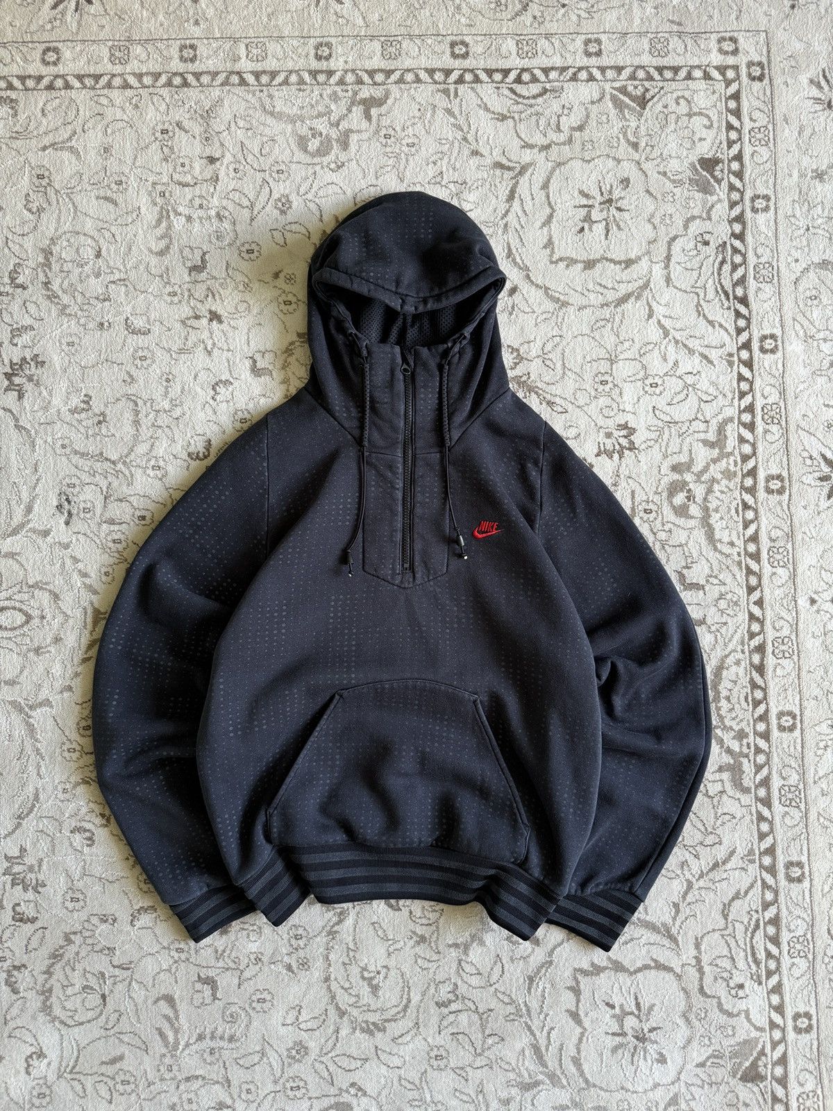 Rare 90s-00s Nike Puff Ninja Hoodie　Y2K Vintage Y2K Nike Center Swoosh Distressed Hoodie / 90s