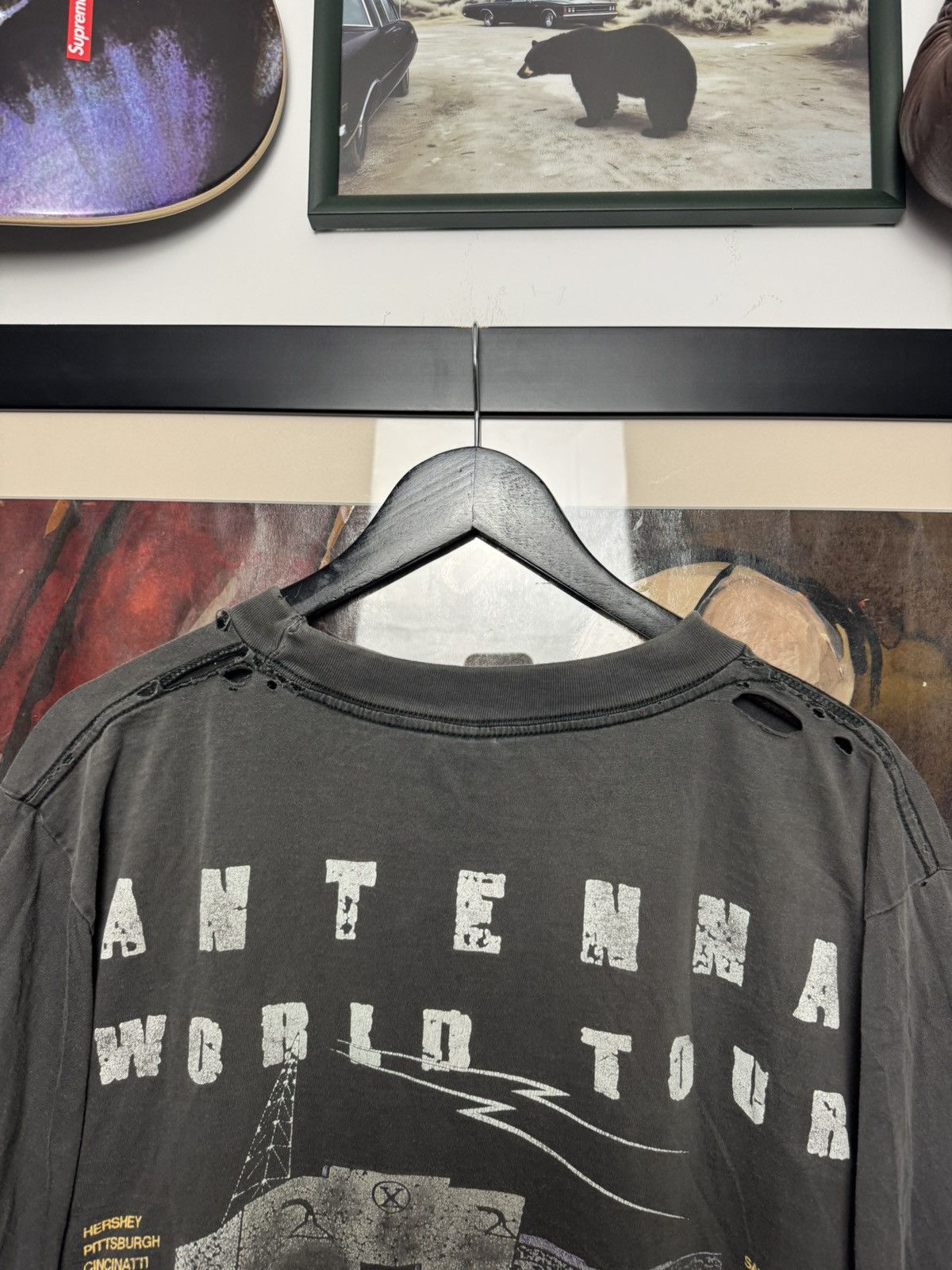 Band Tees Vintage 90s World Tour Tee ZZ Top Antena Distressed Washed Size US XL / EU 56 / 4 - 4 Thumbnail
