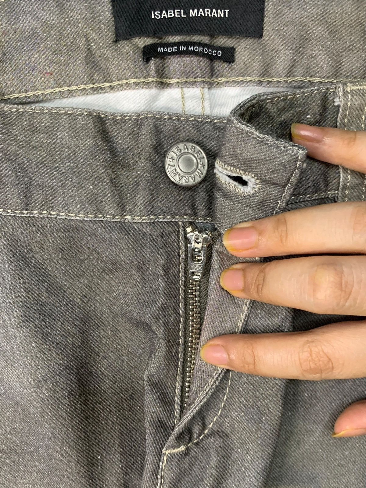 Isabel Marant × Isabel Marant Etoile Vintage Isabel Marant Artisanal Spike Denim Pants Size 35" - 3 Thumbnail