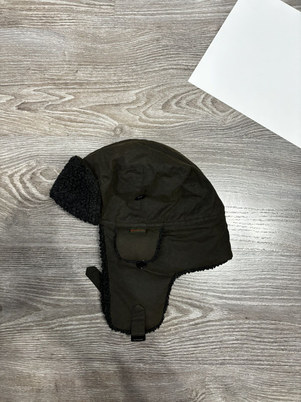 Barbour × Vintage Barbour Wax Cotton Trapper Hat Size ONE SIZE - 1 Thumbnail