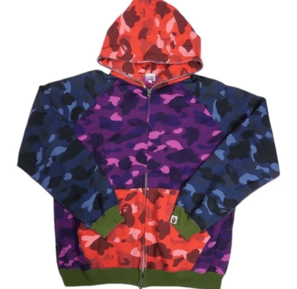 Bape Bape Vintage mid 2000s crazy camo full zip hoodie Size US L / EU 52-54 / 3 - 1 Thumbnail