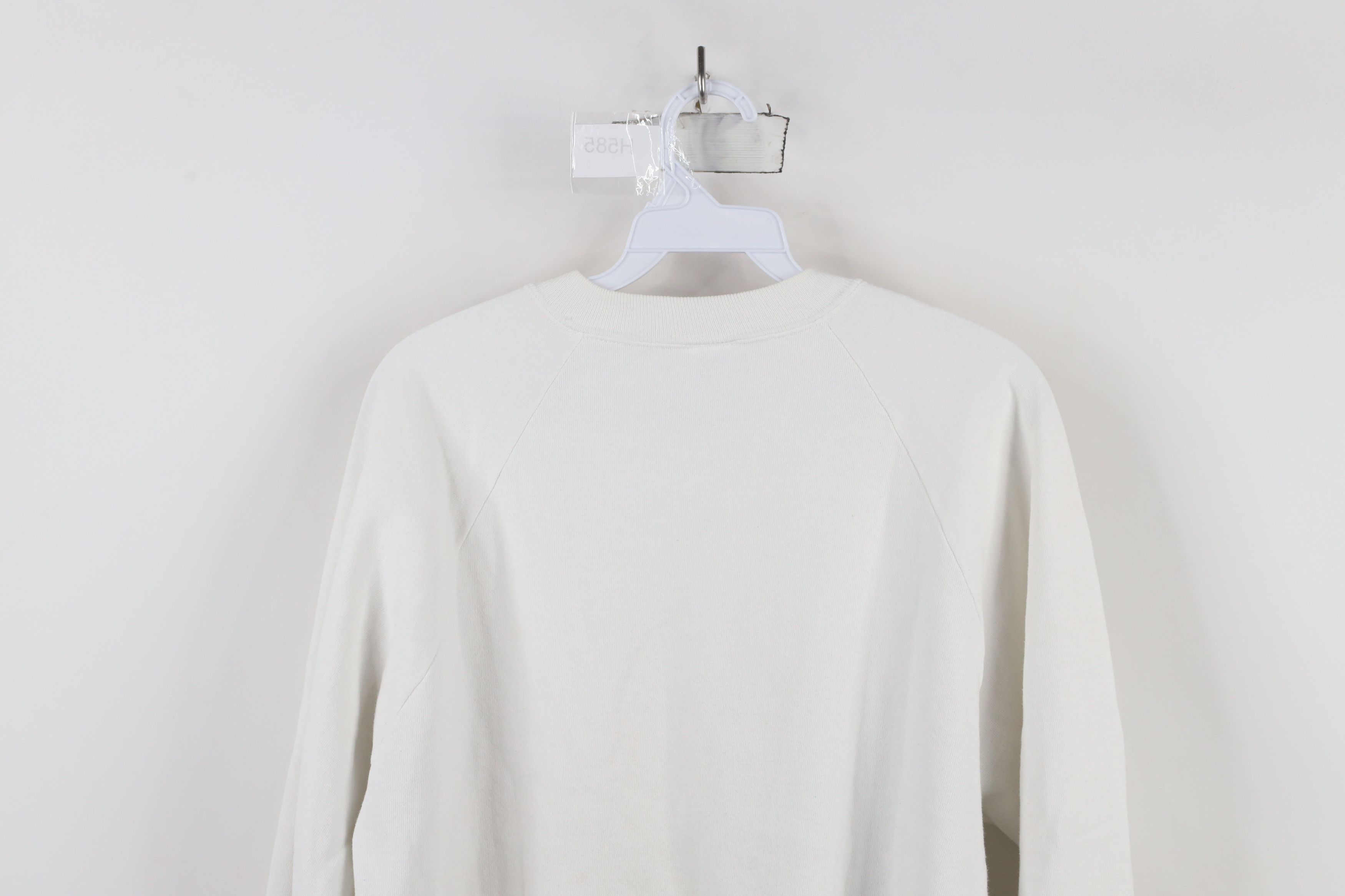 Vintage Vintage 90s Streetwear Blank Crewneck Sweatshirt White USA Size US L / EU 52-54 / 3 - 14 Thumbnail