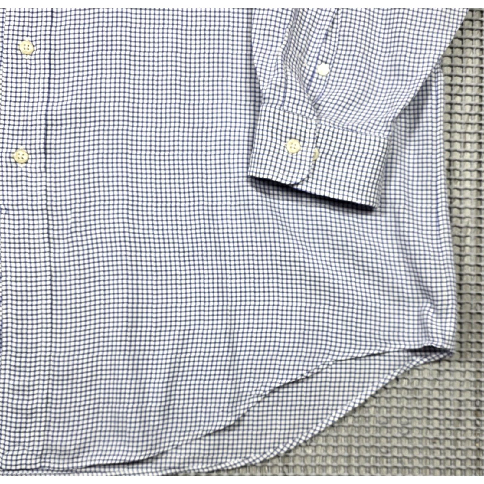 Polo Ralph Lauren VINTAGE Polo Ralph Lauren Shirt 17.5-32/33 Yarmouth Plaid Button-Up Long Sleeve Blue/White 90s OCBD Mens Size US XXL / EU 58 / 5 - 4 Thumbnail