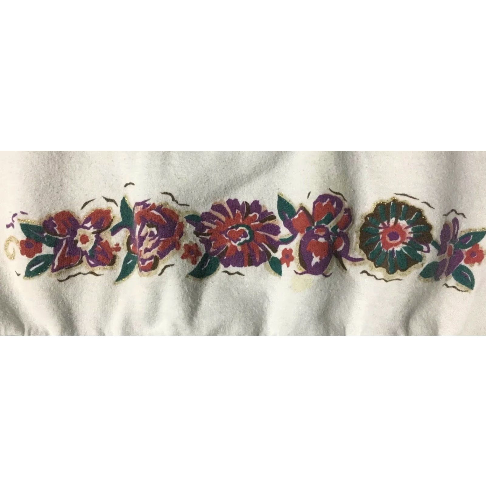 Vintage VINTAGE 90s Flowers Sweatshirt L White Womens Rachie Pullover Outdoor Hiking Grunge Vaporwave Art USA 80s 90s Floral Size L / US 10 / IT 46 - 3 Thumbnail