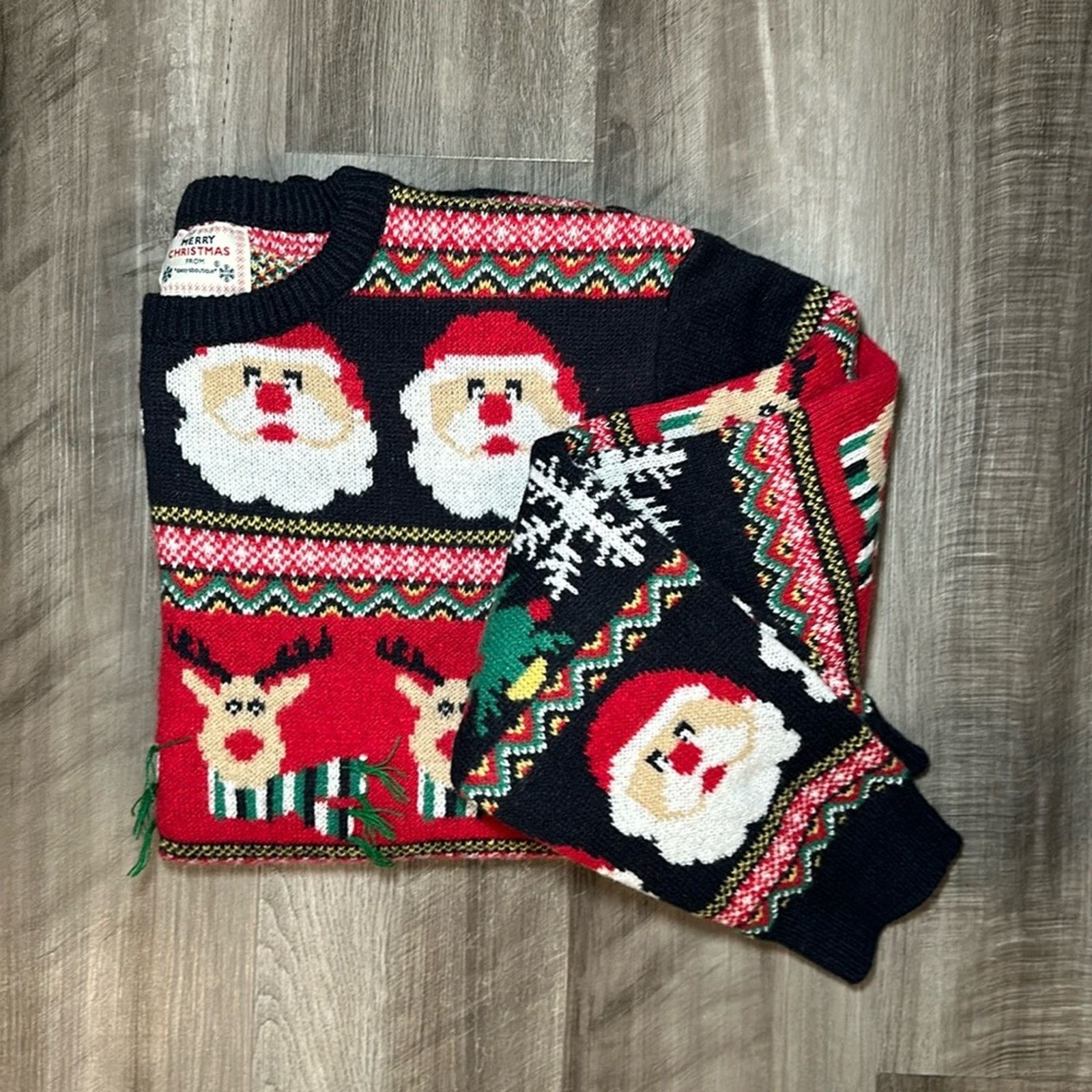 Other Daisy Boutique Merry Christmas Santa and Rudolph Sweater -XL Size US XL / EU 56 / 4 - 1 Thumbnail