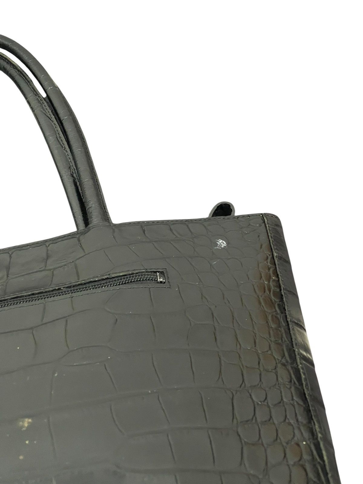 Genuine Leather Crocodile Embossed Vtg Unknown Japan Shoulder Bag 1🟩9 Size ONE SIZE - 19 Thumbnail