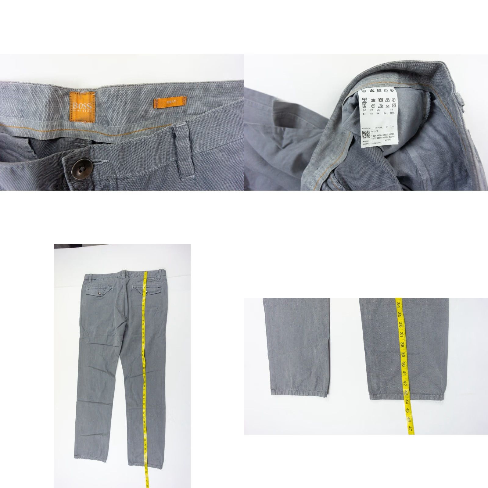Vintage Hugo Boss Pants Mens 38R Gray Khaki Slim Fit Casual Trousers Size US 38 / EU 54 - 8 Thumbnail
