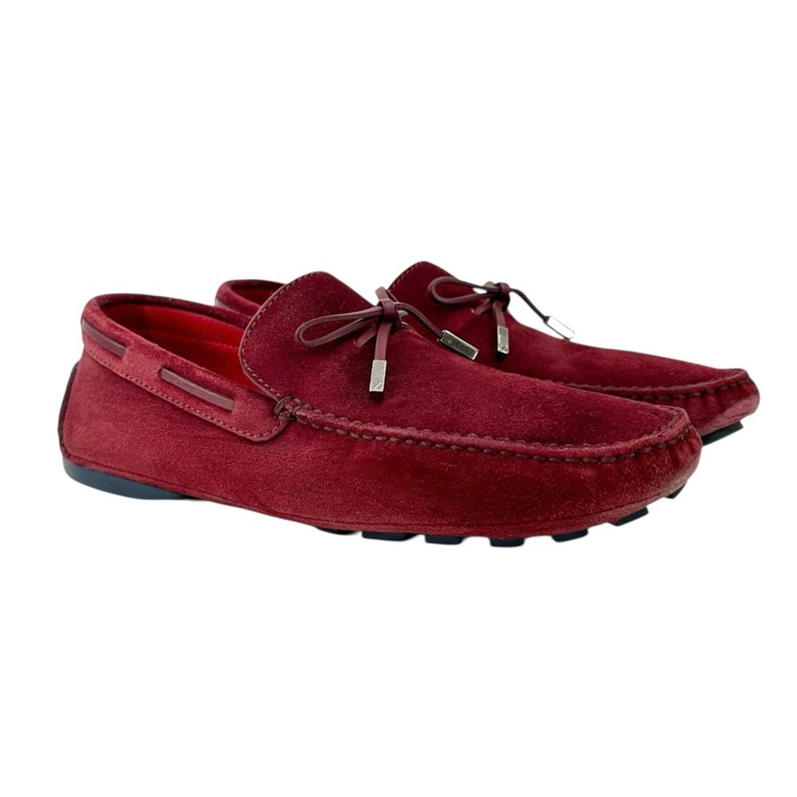 Ermenegildo Zegna Burgundy Red Suede Leather Driving Shoes Loafers Size US 8 / EU 41 - 1 Thumbnail