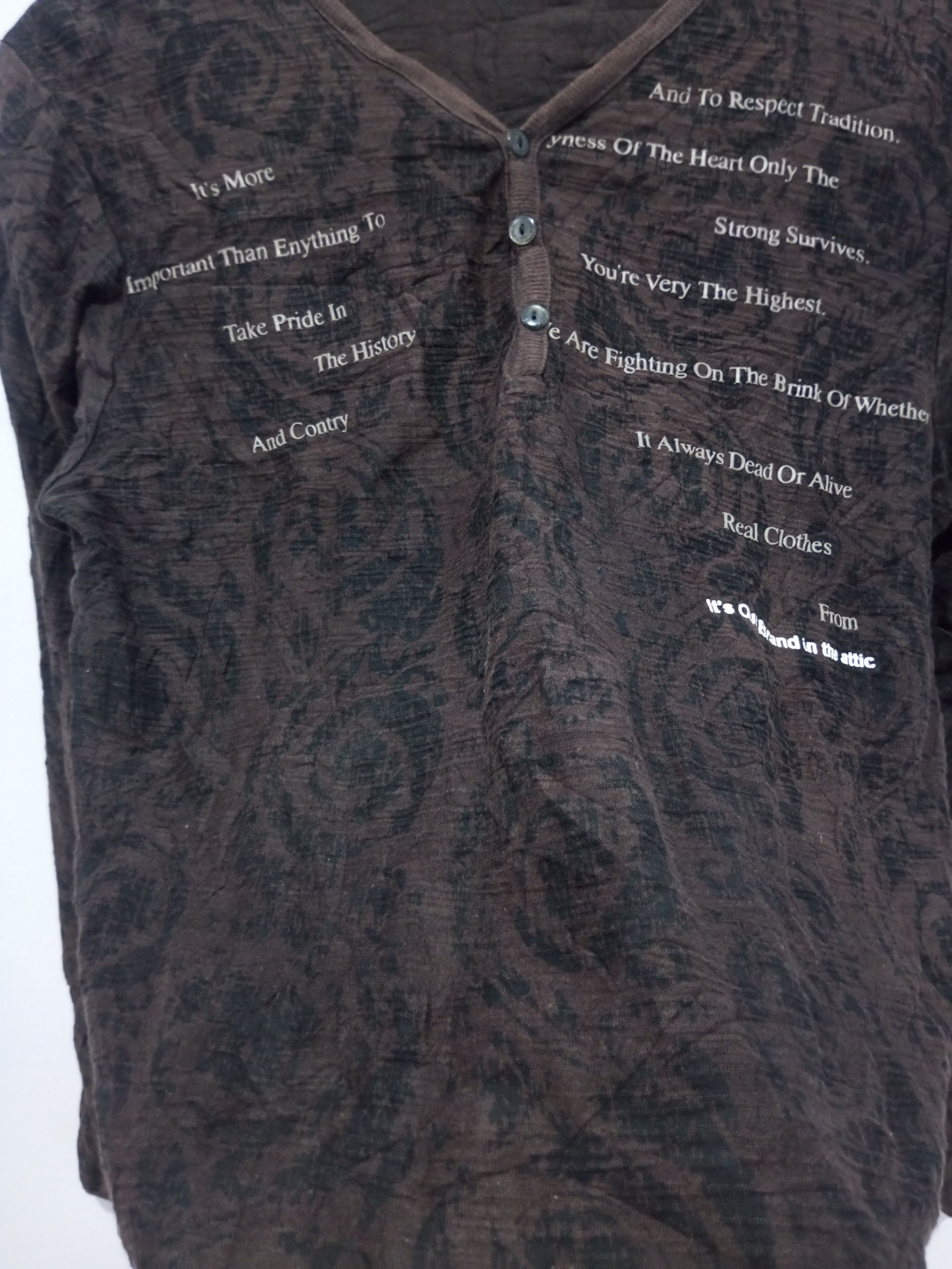 In The Attic In the attic half button poem full print long sleeve tee Size US M / EU 48-50 / 2 - 8 Thumbnail
