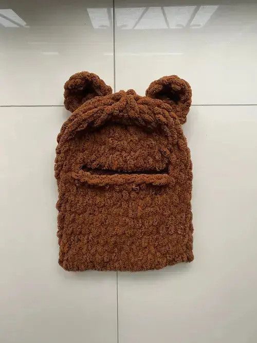 Handmade × Japanese Brand Handmade Knitted Balaclava Ski Mask Bunny Teddy Bear Style Size ONE SIZE - 2 Thumbnail