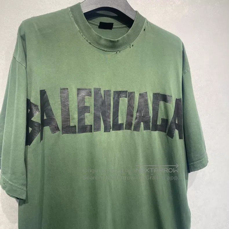 Balenciaga Balenciaga Tape green short sleeve t-shirt Size US L / EU 52-54 / 3 - 3 Thumbnail