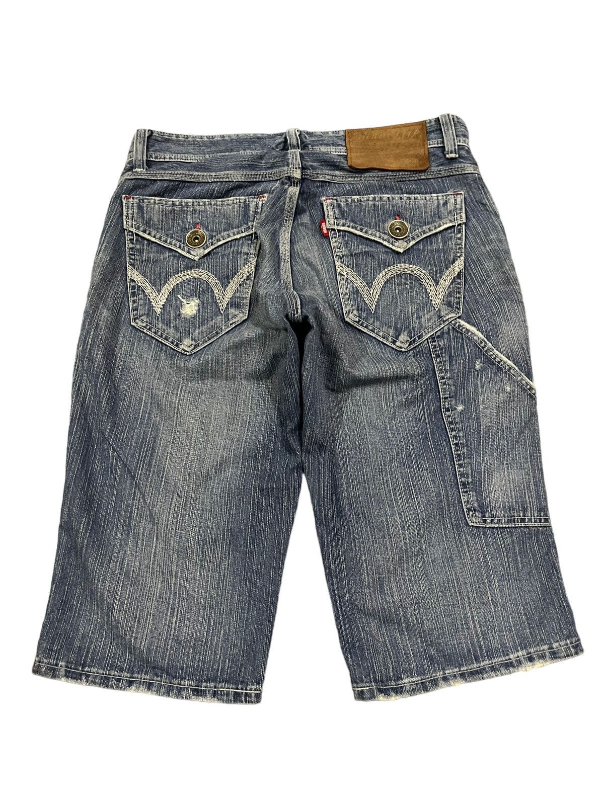 Edwin Vintage Edwin Classic Blue Wash Distressed Short Denim Size US 34 / EU 50 - 2 Thumbnail
