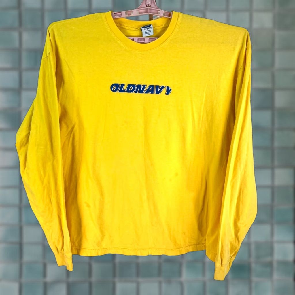 Old Navy VINTAGE Old Navy T-Shirt Long Sleeve Puff Print Yellow Mens XL Crew Neck 90s Retro Aerosmith Graphic Logo Limited Edition Size US XL / EU 56 / 4 - 1 Thumbnail