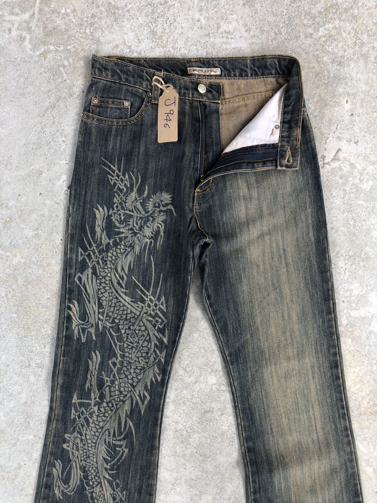 Japanese Brand Krush Flared Jeans Distressed Jeans Size US 28 / EU 44 - 3 Thumbnail