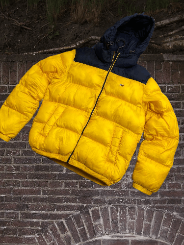 Tommy Hilfiger × Vintage Vintage Tommy Hilfiger Hooded Puffer Jacket Size US XL / EU 56 / 4 - 1 Thumbnail