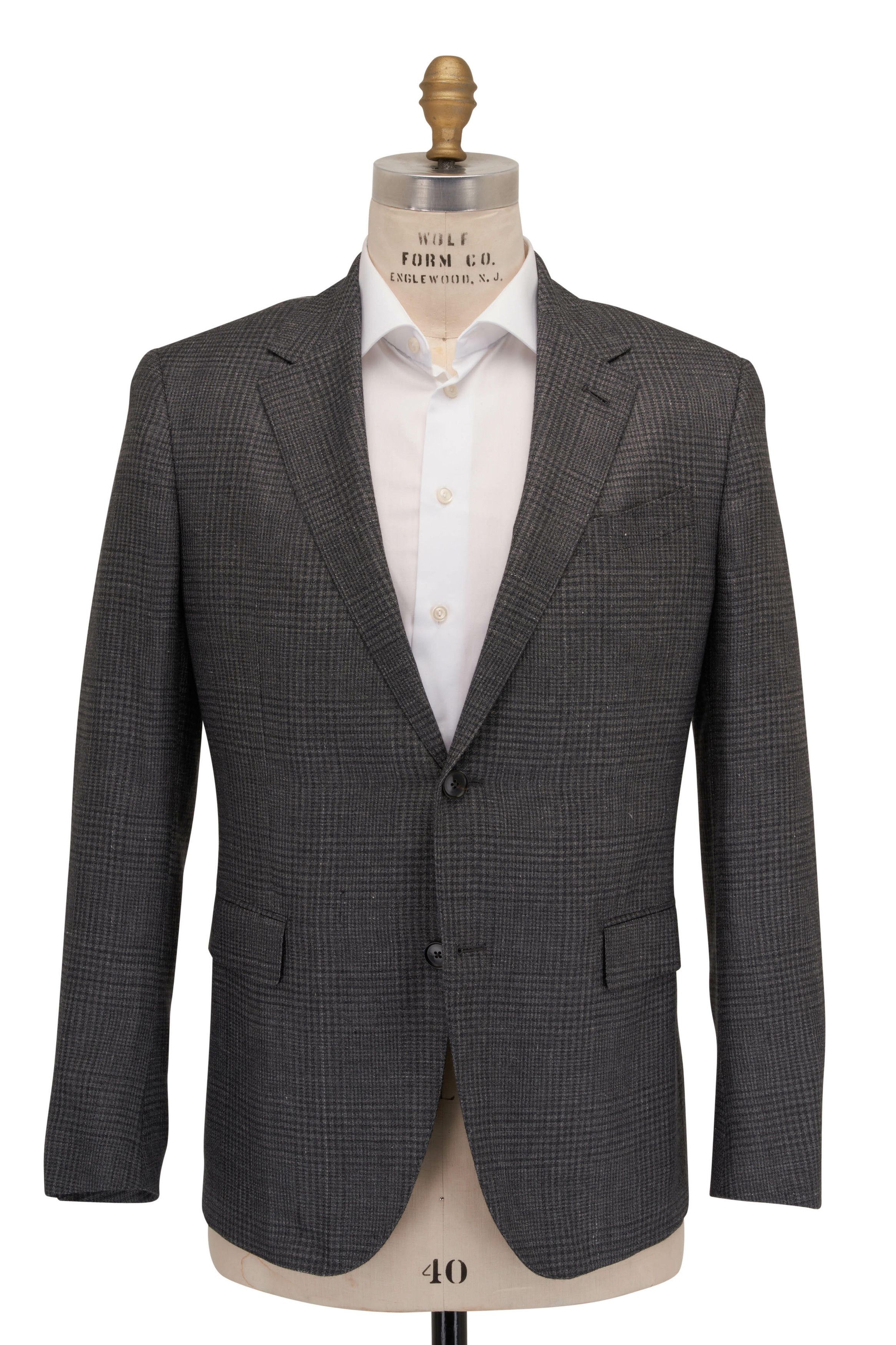 Z Zegna o1mtch0225 Cashmere, Silk & Hemp Sportcoat in Grey Size US S / EU 44-46 / 1 - 1 Thumbnail