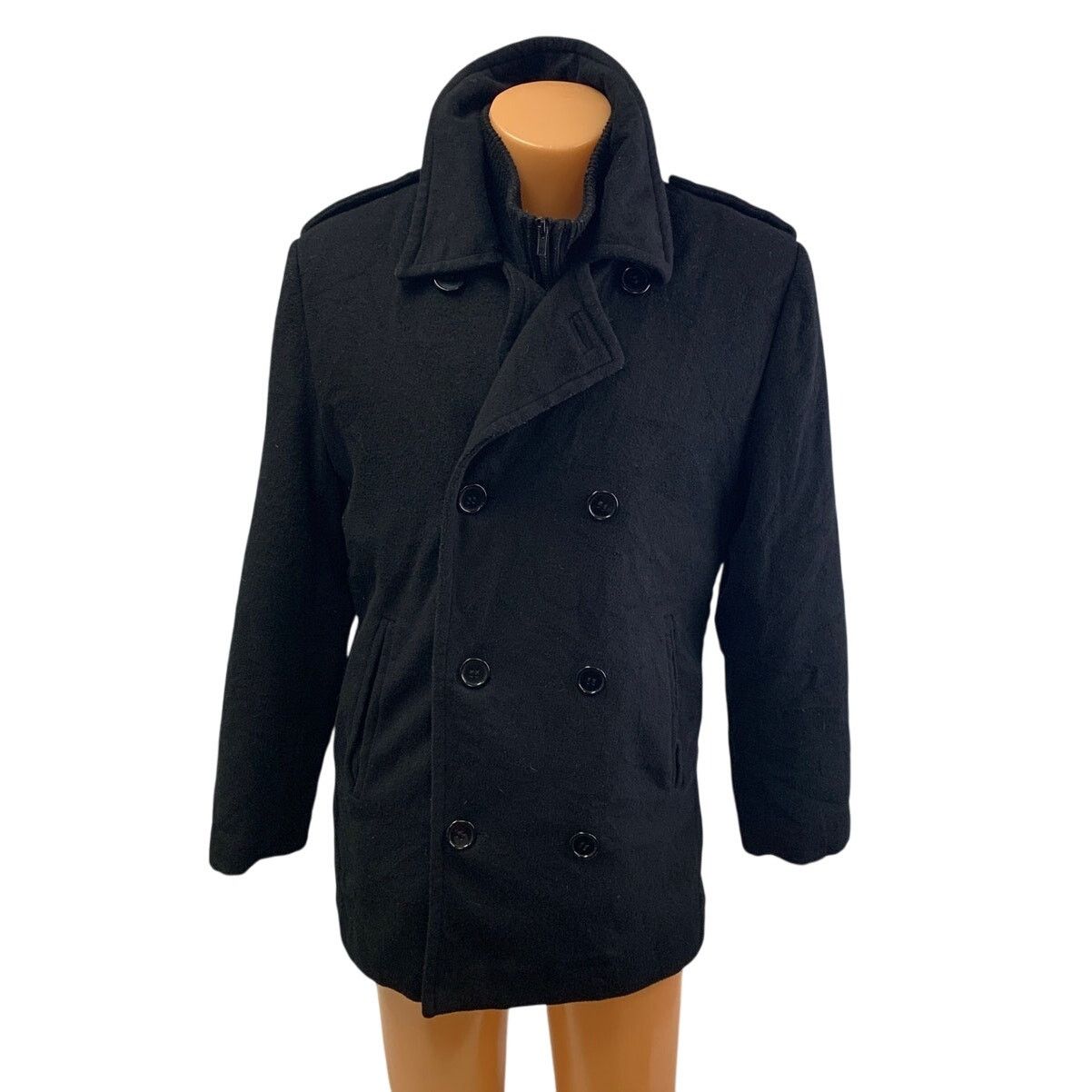 Haggar Haggar Mens Large Collared Lined Wool Blend Winter Coat Size US L / EU 52-54 / 3 - 1 Thumbnail