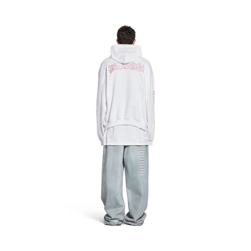 Balenciaga o1tr1nto0725 DIY Metal Outline Hoodie Oversized in White Size US XXL / EU 58 / 5 - 5 Thumbnail