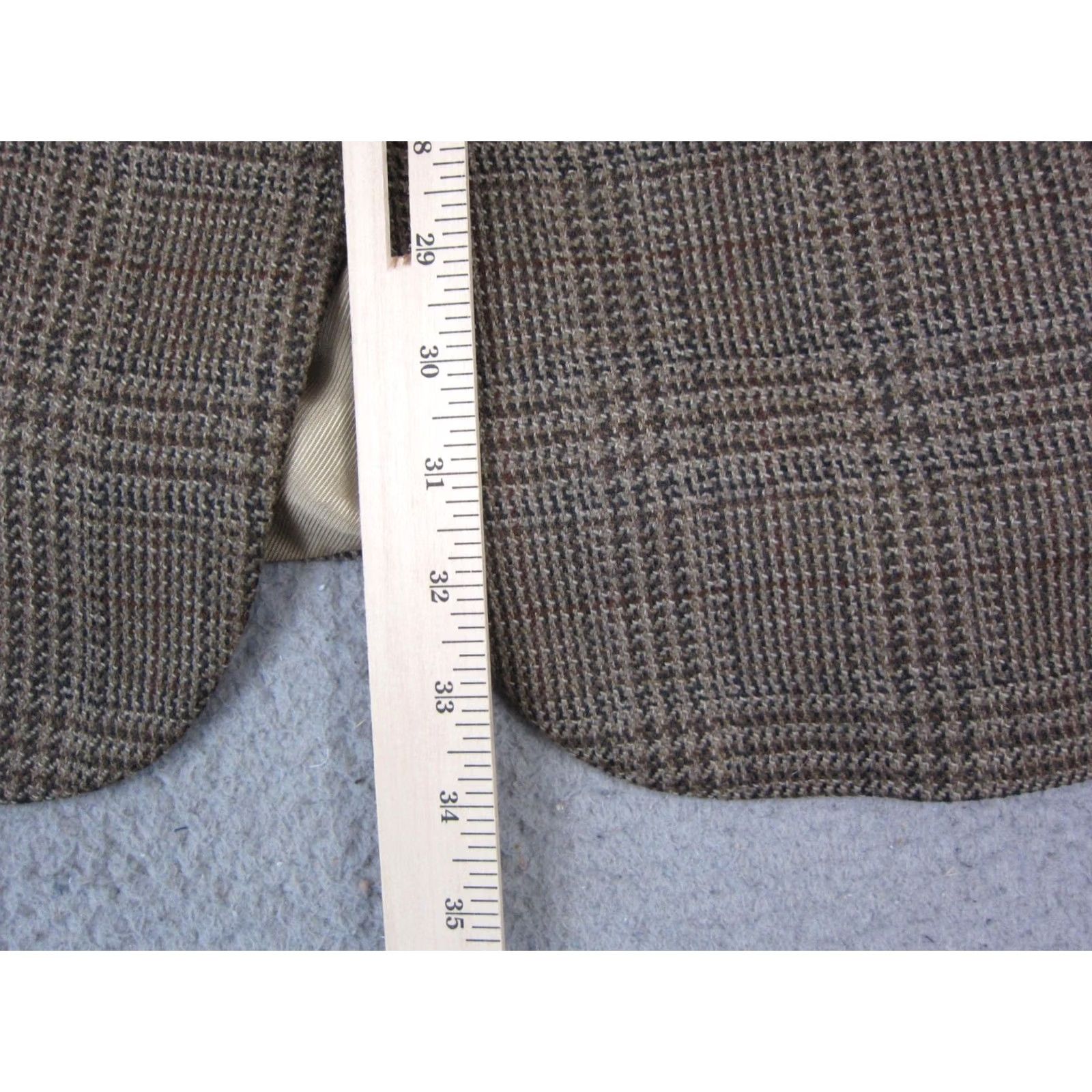 Stafford Stafford Blazer Jacket Mens 40 Wool Tweed Brown Single-Breasted 2-Button Notch Lapel Solid Vintage Style 80s 90s City Classic Size 40R - 6 Thumbnail