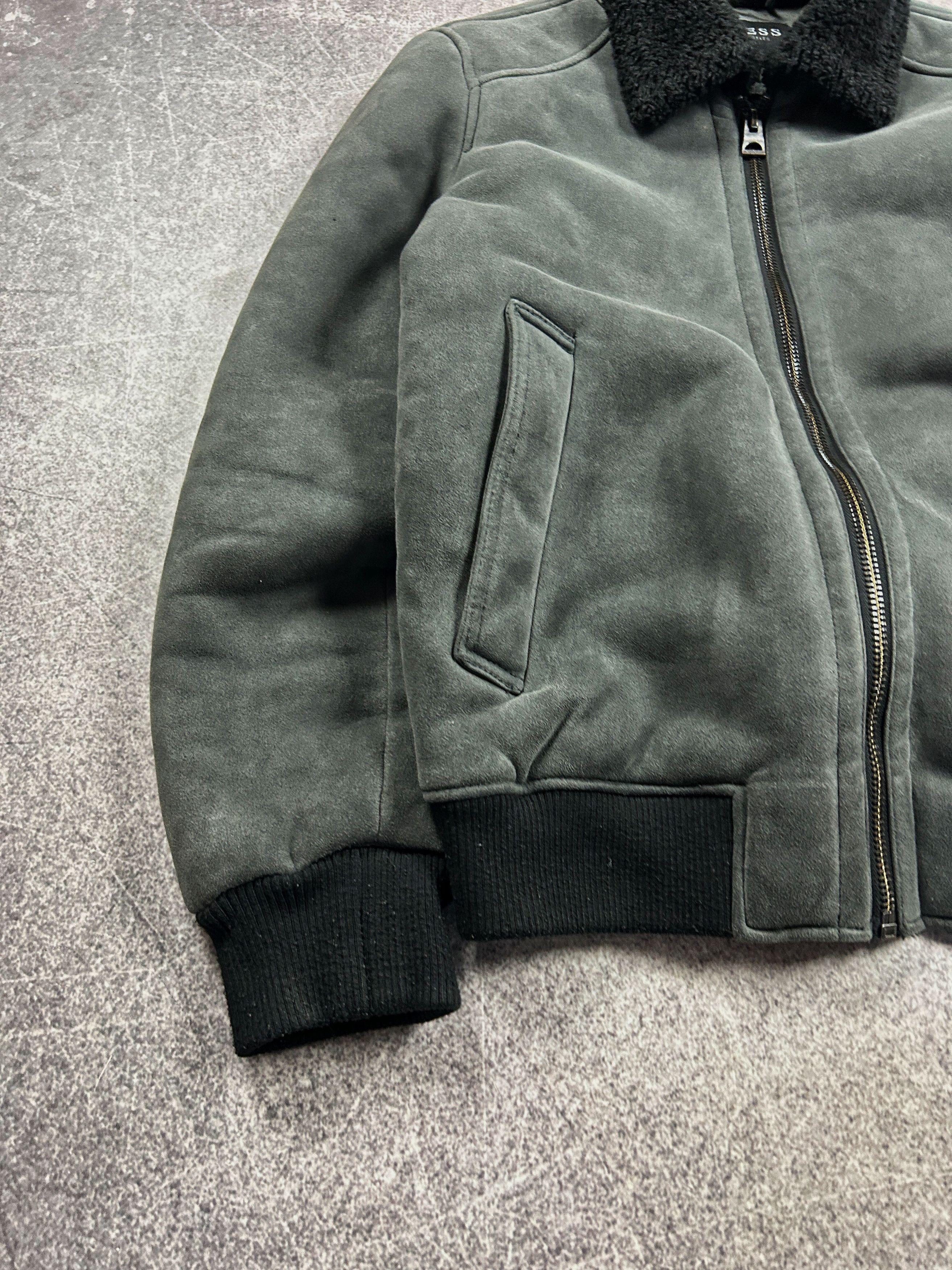 Guess Vintage Suede Bomber Jacket Sherpa Collar Minimalist Size US M / EU 48-50 / 2 - 5 Thumbnail