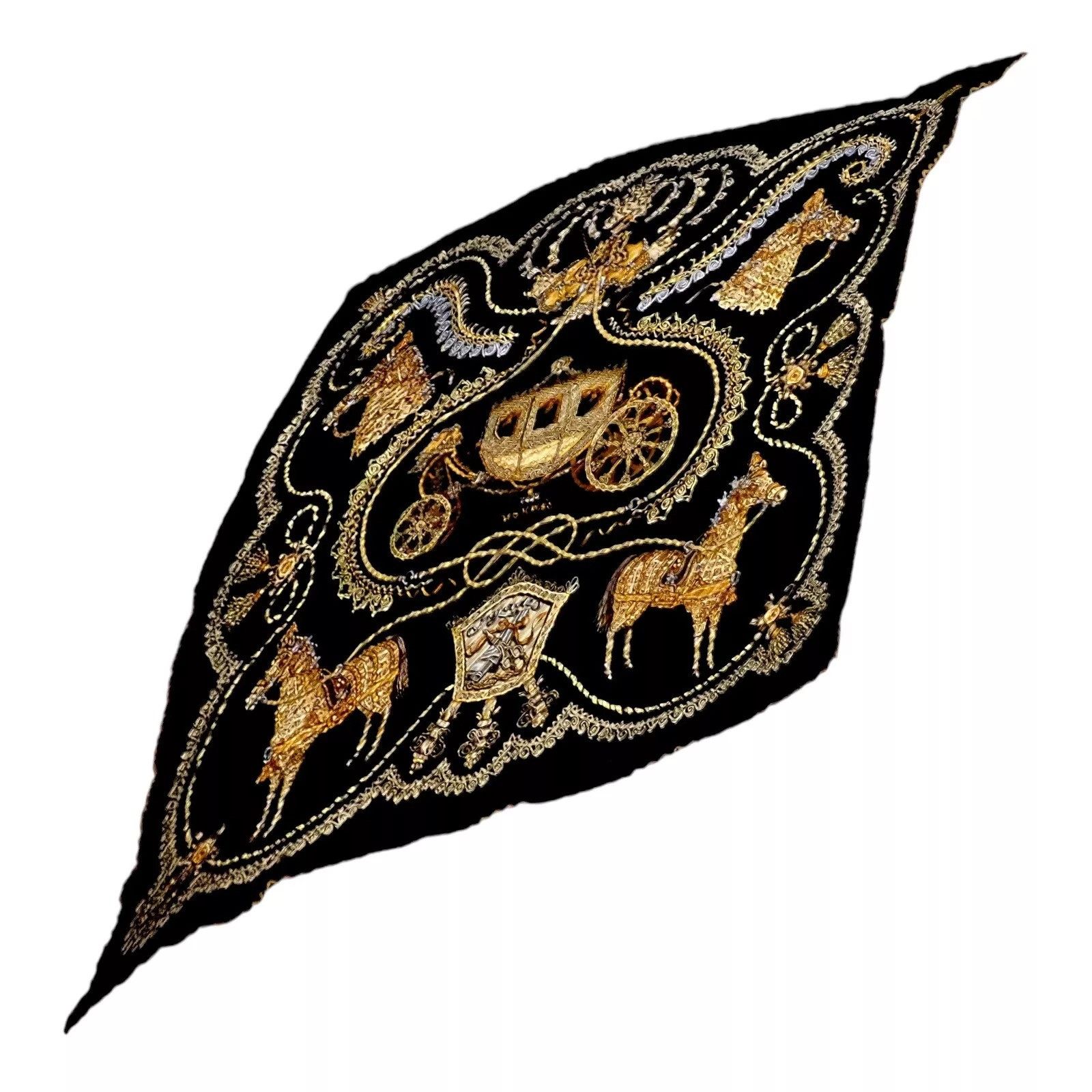 Hermes Hermes Vintage Horses Silk Carre 140 Pleated Scarf Size ONE SIZE - 6 Thumbnail