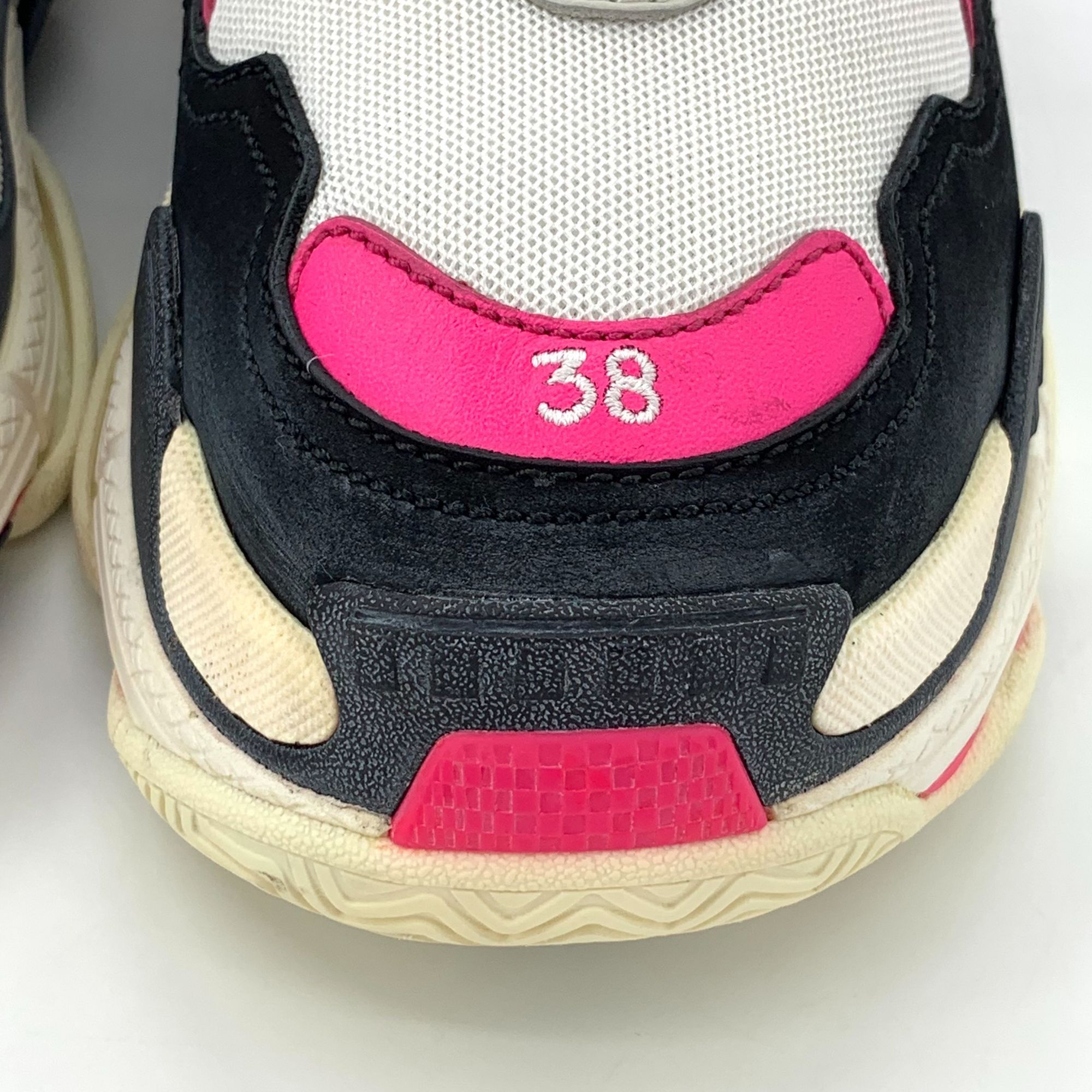 Balenciaga Balenciaga Triple S 38 Lace-Up Mesh & Leather Sneakers Pink/ Size US 8 / IT 38 - 3 Thumbnail