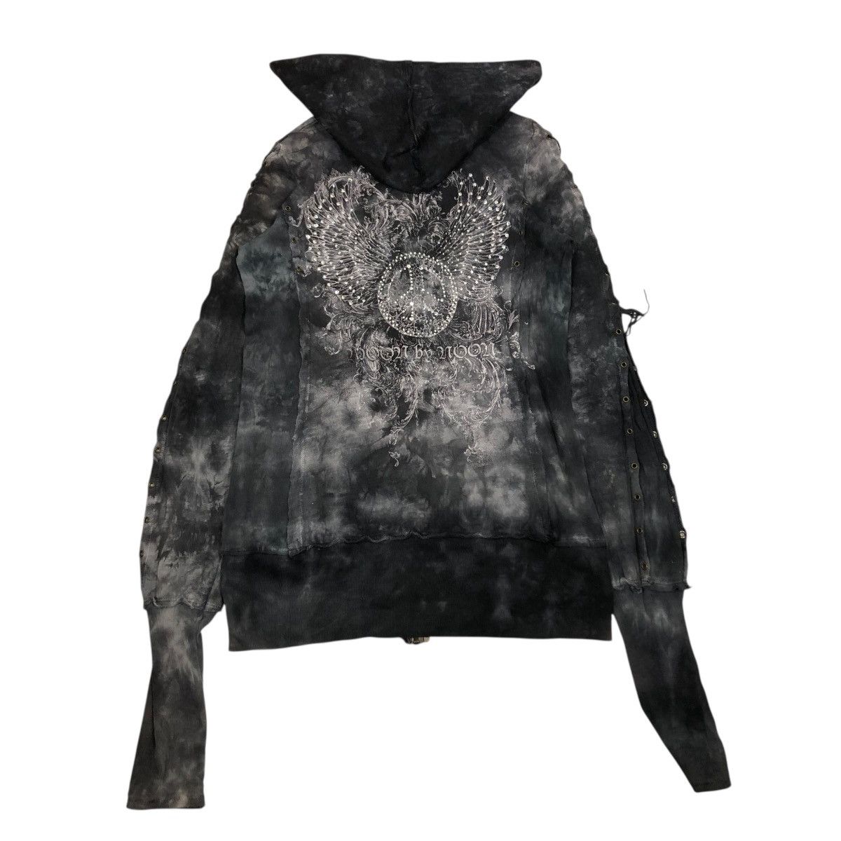 Vintage 🔥DISTRESSED PUNK BIKER ZIPPER JACKET MOON ACID WASH STYLE Size US M / EU 48-50 / 2 - 2 Thumbnail