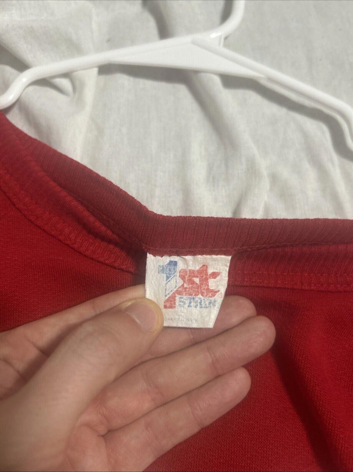 Designer VTG 80s Ball State Cardinals Striped Crewneck Sweatshirt Size US L / EU 52-54 / 3 - 4 Thumbnail